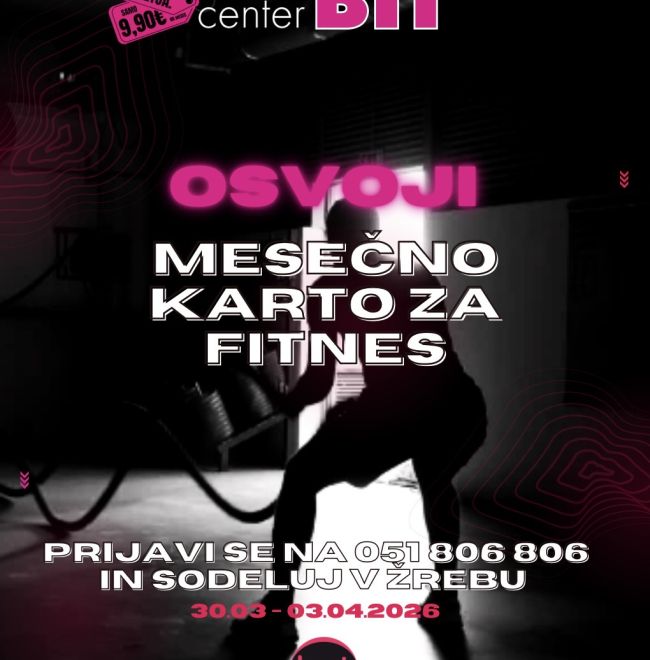 Osvoji mesečno karto za fitnes