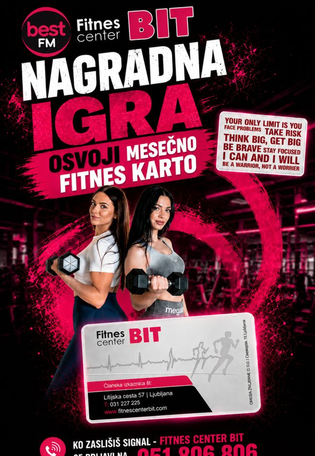 Osvoji mesečno karto Fitnes centra BIT