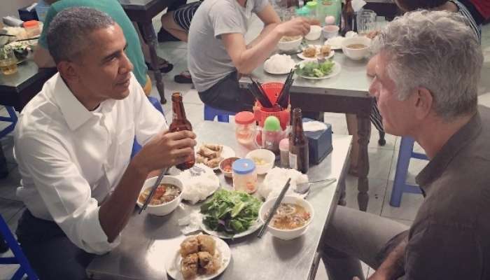 obama, bourdain