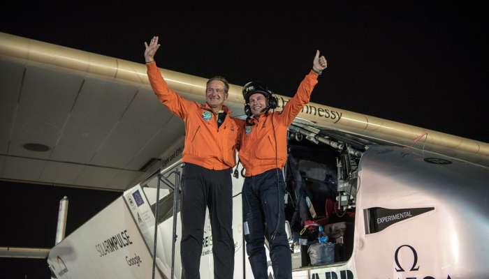 pilota André Borschberg in Bertrand Piccard