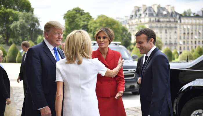 Brigitte Macron, Emmanuel Macron, Donald Trump, Melania Trump