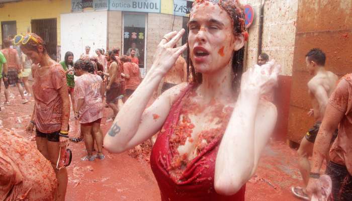 tomatina, Bunol, obmetavanje s paradižniki