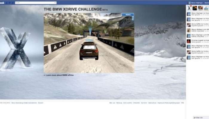 3D večigralska igrica BMW xDrive na Facebooku