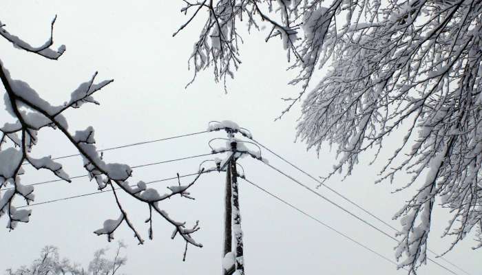 sneg, daljnovod, električni drog, studenčice