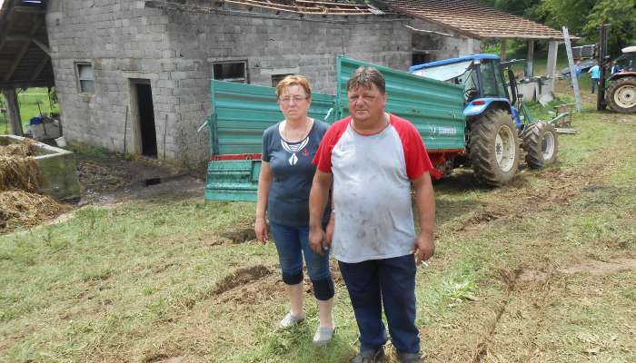 Franc Glavan in Milka Kastelic, požar