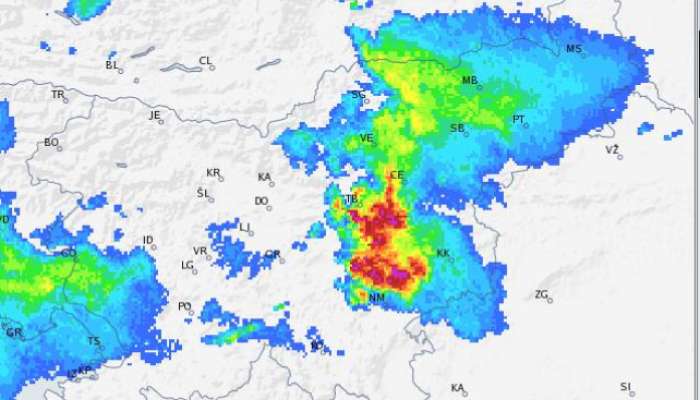radarska foto, nevihte