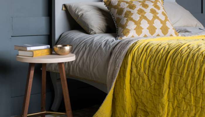 Chartreuse Yellow Velvet Throw - Lifestyle