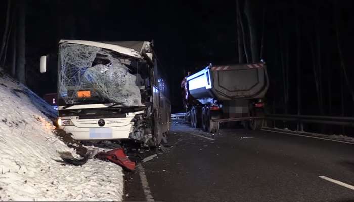 nesreča na bavarskem, avtobus, tovornjak