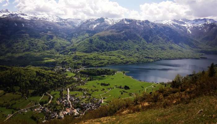 bohinj, pogled s studorja, bohinjsko jezero, stara fužina