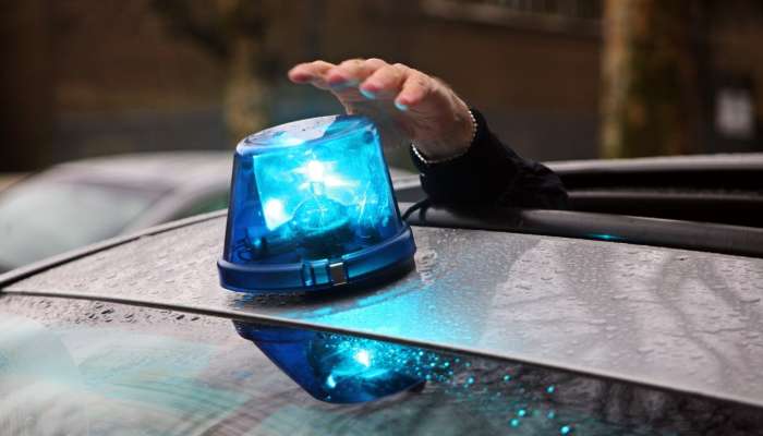 policijska luč, policijsko vozilo, modra luč