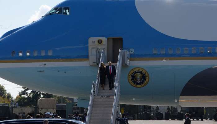 donald trump, melania trump, air force one