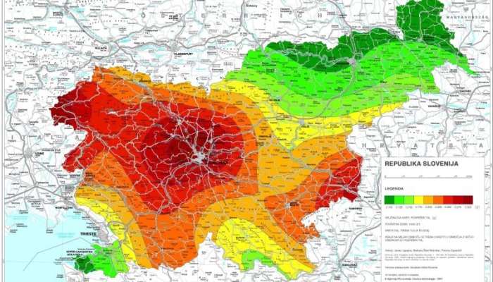 potresna ogroženost 1000 let