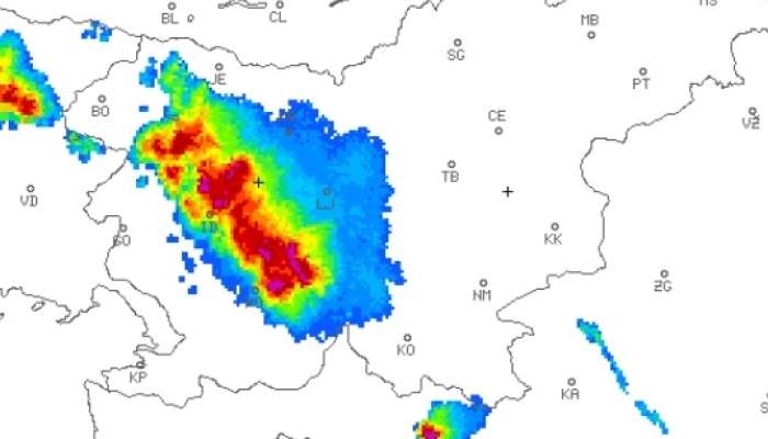 radarska slika padavin 28. 6