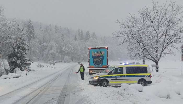 slovenska policija, sneg, zima