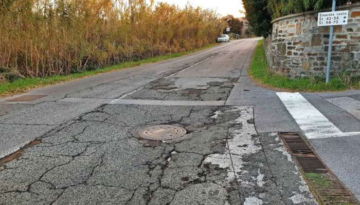 šmarska cesta, uničena cesta, poškodbe