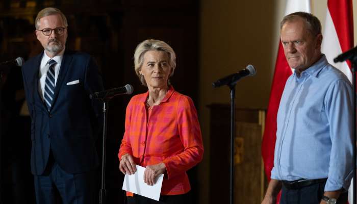 ursula von der leyen, poljska, donald tusk, Petr Fiala