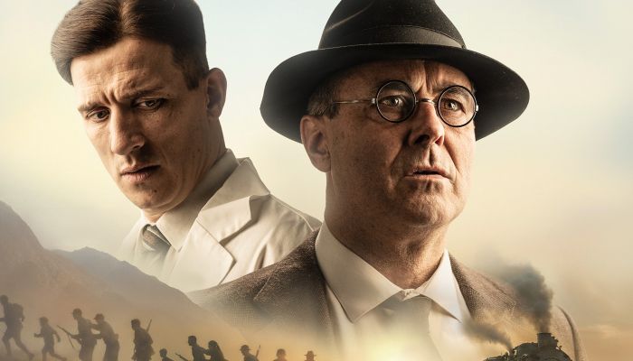 Jernej Kuntner in Matevž Müller v vlogah zdravnikov, ki sredi povojnega kaosa sledita vesti in Hipok