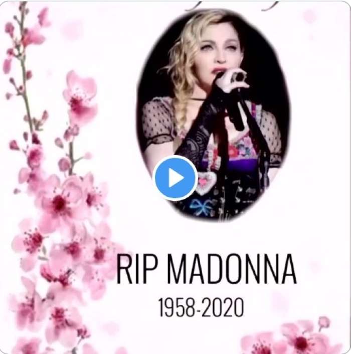 Počivaj v miru, Madonna ...