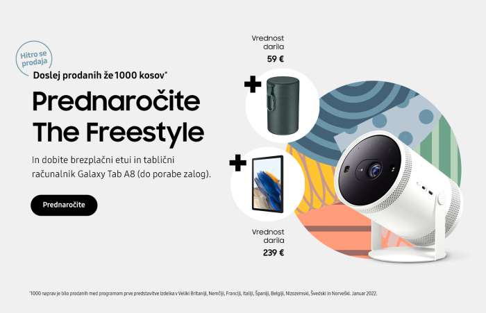 Inovativni prenosni projektor Samsung Freestyle zdaj tudi v Sloveniji