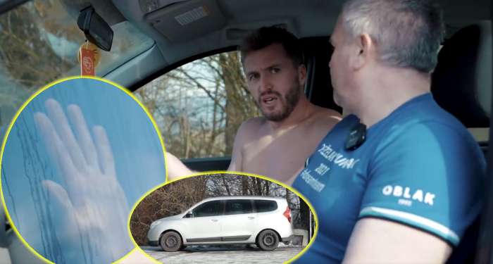 VIDEO: Kaj je Denis Avdić počel v avtomobilu zgoraj brez z Deželakom?