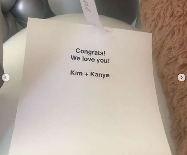 Čestitka ob rojstvu otroka, ki sto jo Nicki Minaj poslala Kim Kardashian in Kanye West