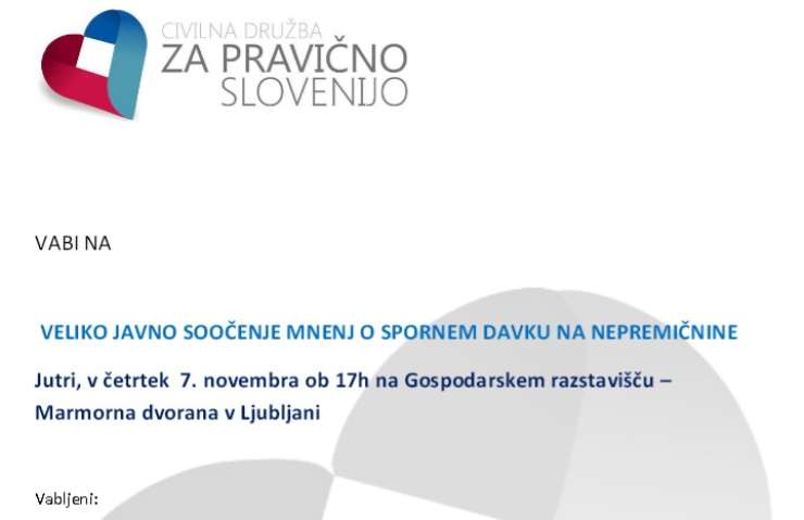 Veliko soočenje o nepremičninskem davku: vrh slovenske politike o spornem davku