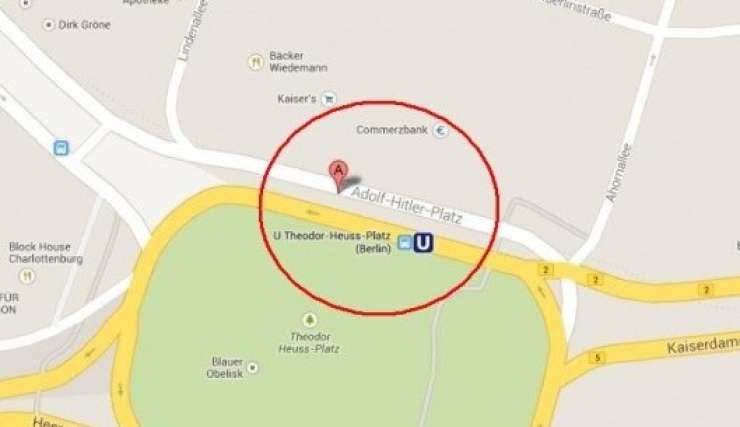 Google iz zemljevida umaknil Trg Adolfa Hitlerja¸