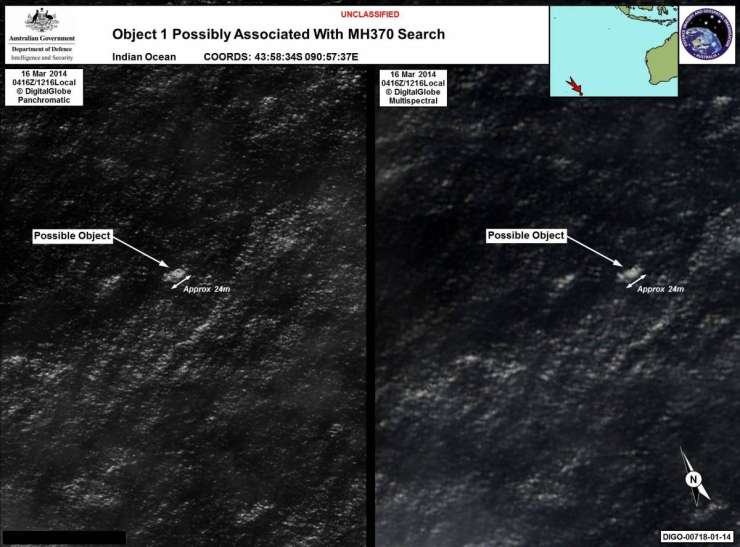 V Indijskem oceanu so morda opazili razbitine malezijskega letala