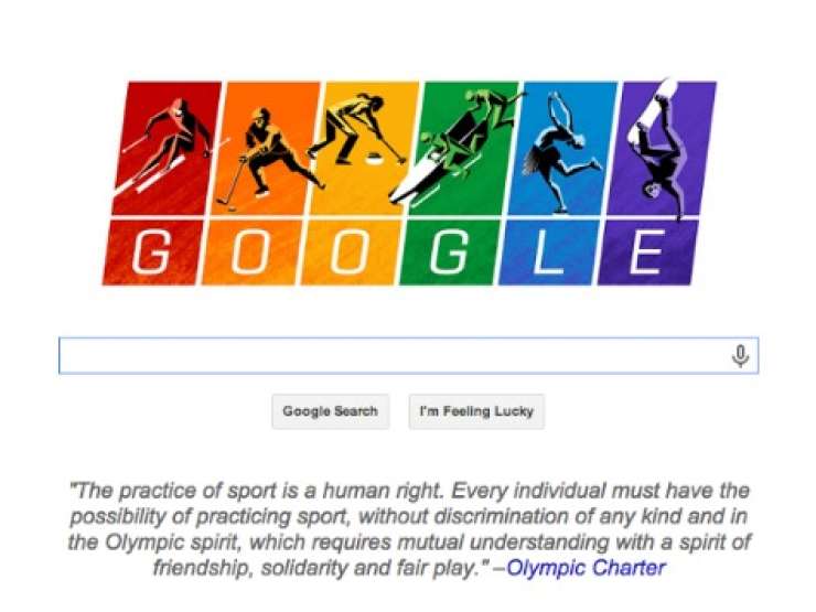 Googlov doodle v mavričnih barvah pred olimpijskimi igrami