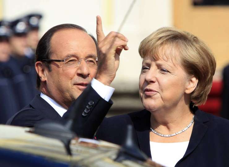 Hollande Merklovi očita blokado bančne unije