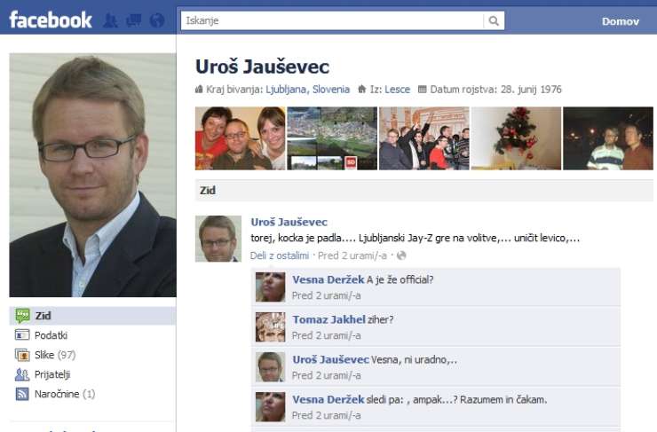 Jauševec na FB: Janković gre na volitve uničit levico