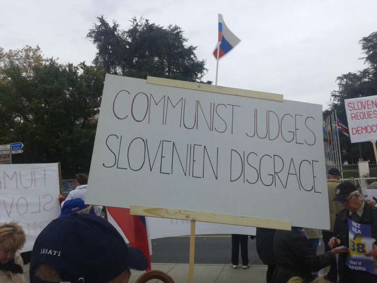 Odbor 2014 v Ženevi: "Komunistični sodniki so slovenska sramota!"