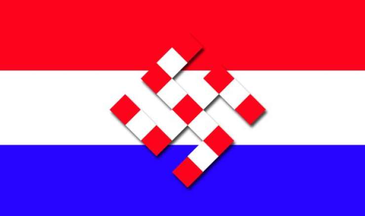 Hrvaški novinar na policiji zaradi zastave s kljukastim križem