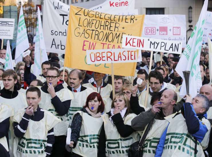 Nemški strojevodje so protestirali v Berlinu