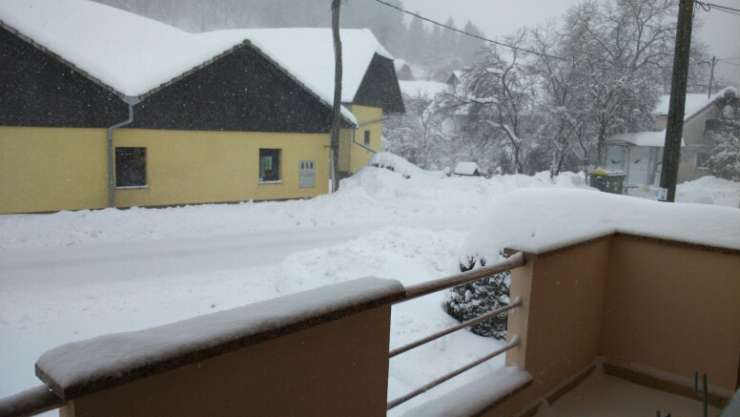 V jugovzhodni Sloveniji ponoči zapadlo od 20 do 30 centimetrov snega