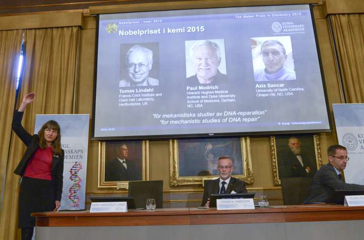 Nobelova nagrada za kemijo letos za raziskave na področju DNK