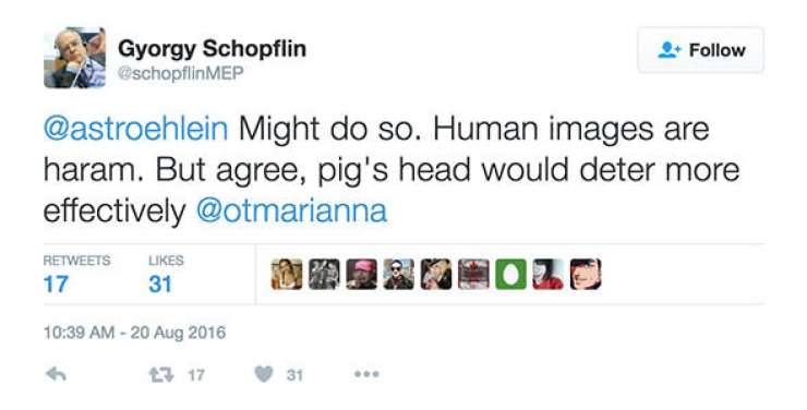 Evropski poslanec svetuje: Za odvrnitev migrantov na ograje nataknite svinjske glave!