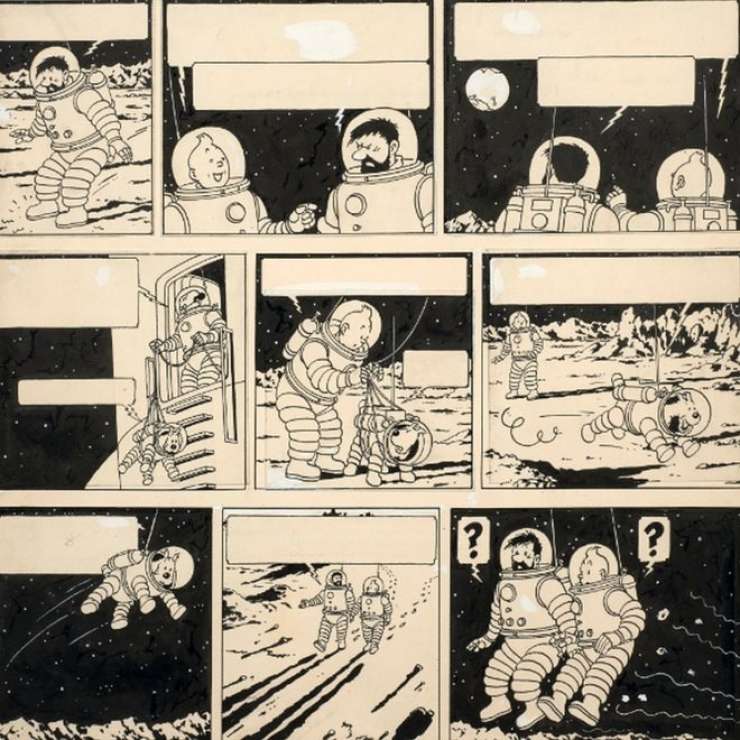 Originalno risbo iz stripa Tintin prodali za kar 1,55 milijona evrov