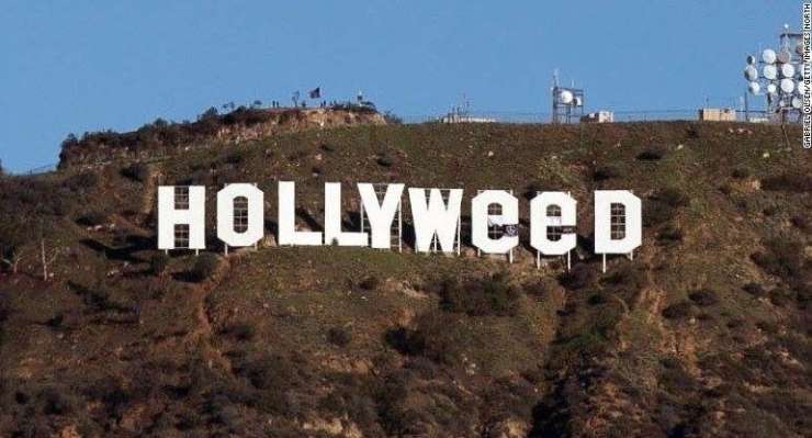 Slavno znamenje Hollywood postalo Hollyweed
