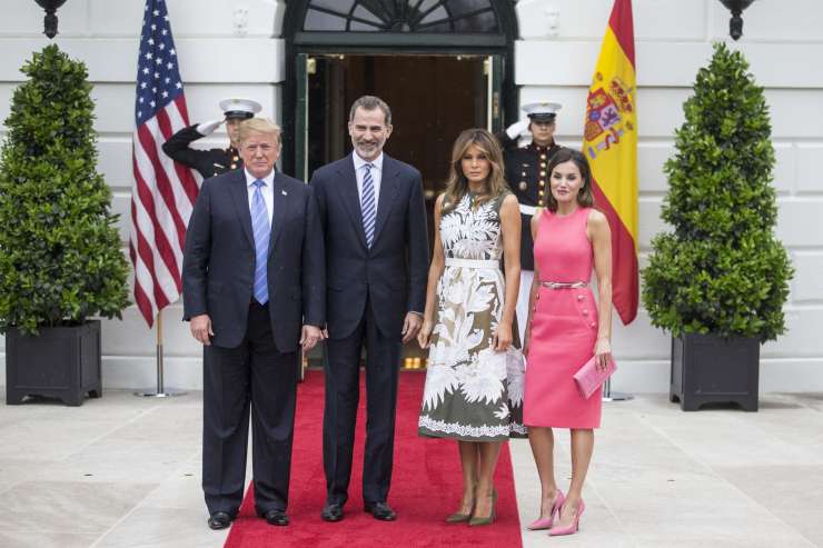 Donald in Melania sta gostila španskega kralja Felipeja VI.in kraljico Letizio