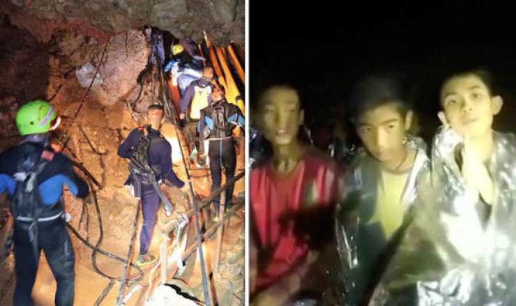 Tajski dečki so na poti skozi jamske hodnike "spali" na nosilih