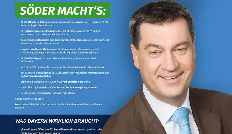 Bavarska SPD je konkurenčni CSU "speljala" volilni slogan