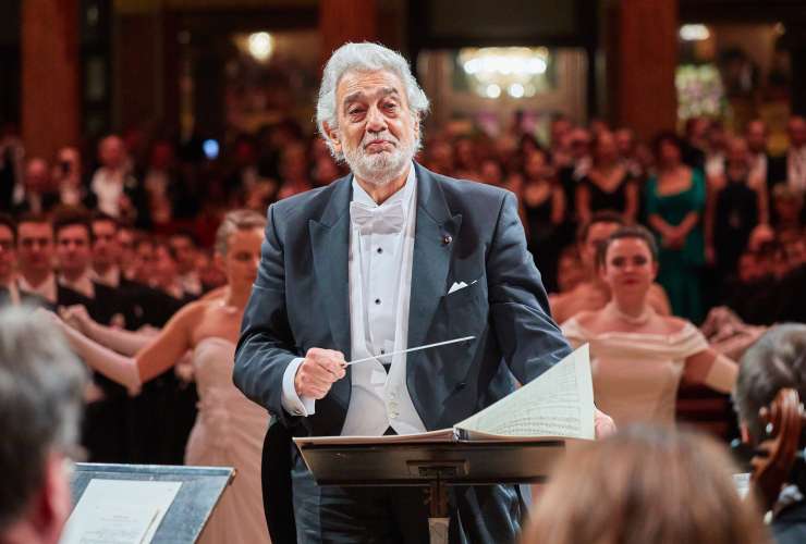 Placido Domingo drevi v Gallusovi dvorani v vlogi dirigenta