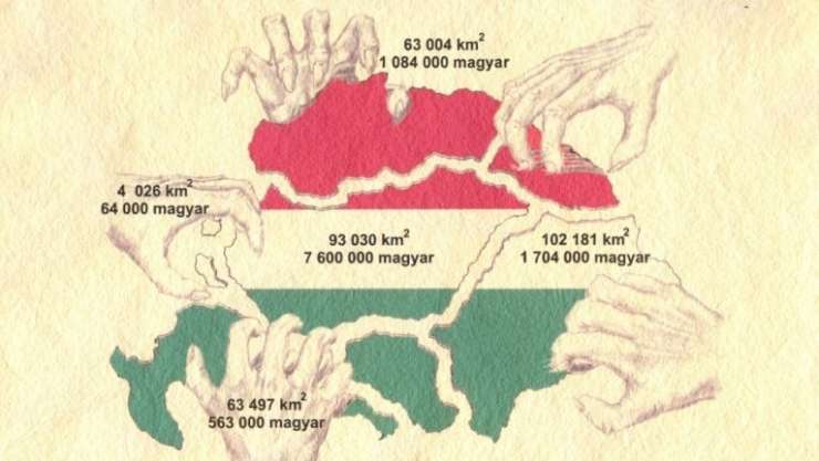 Orbanov kabinet objavil zemljevid velike Madžarske: "Odvzeti sta nam bili dve tretjini države"
