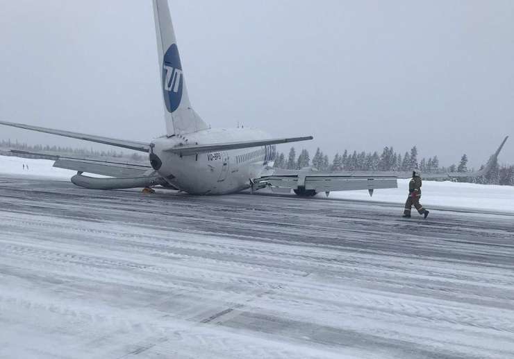 Poglejte, kako se je rusko letalo na poledenelem letališču izognilo katastrofi (FOTO)