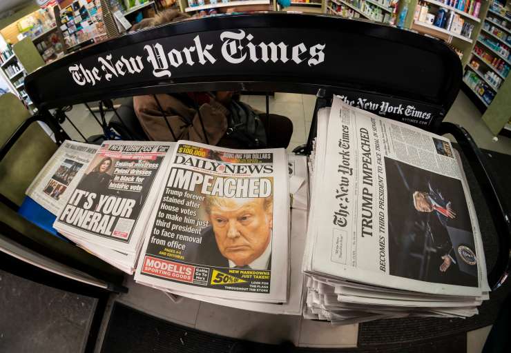 Trumpova volilna ekipa toži New York Times zaradi poročanja o sodelovanju z Moskvo