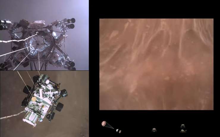 Izjemno: razkrit posnetek pristanka Nasinega roverja Perseverance na Marsu (VIDEO)