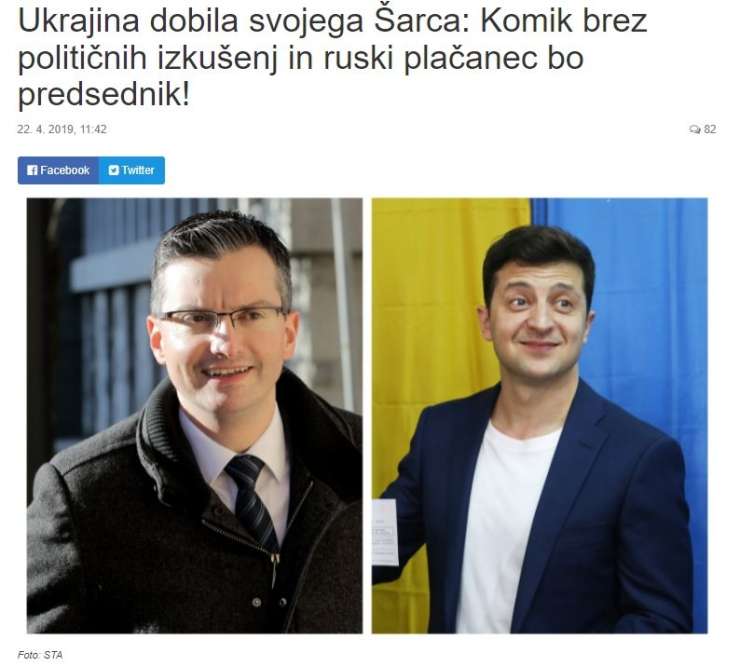 »Komik brez izkušenj in ruski plačanec,« so mediji SDS obkladali Zelenskega – danes Janšo postavljajo ob bok herojskemu ukrajinskemu predsedniku