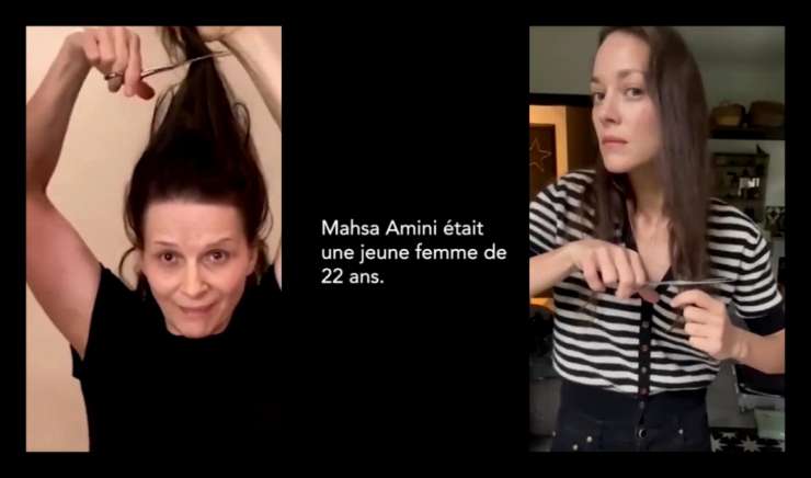 Des célébrités françaises ont soutenu des manifestants iraniens en leur coupant les cheveux (VIDEO)