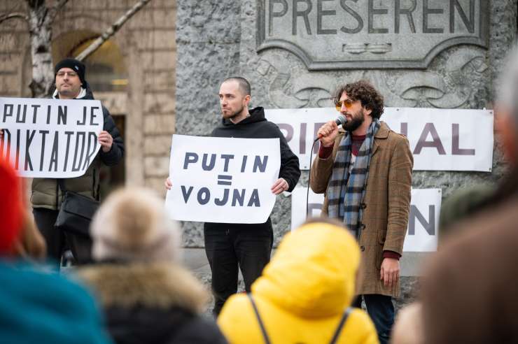 Rusi v Sloveniji izrazili podporo Ukrajini in pozvali k uporu proti Putinu
